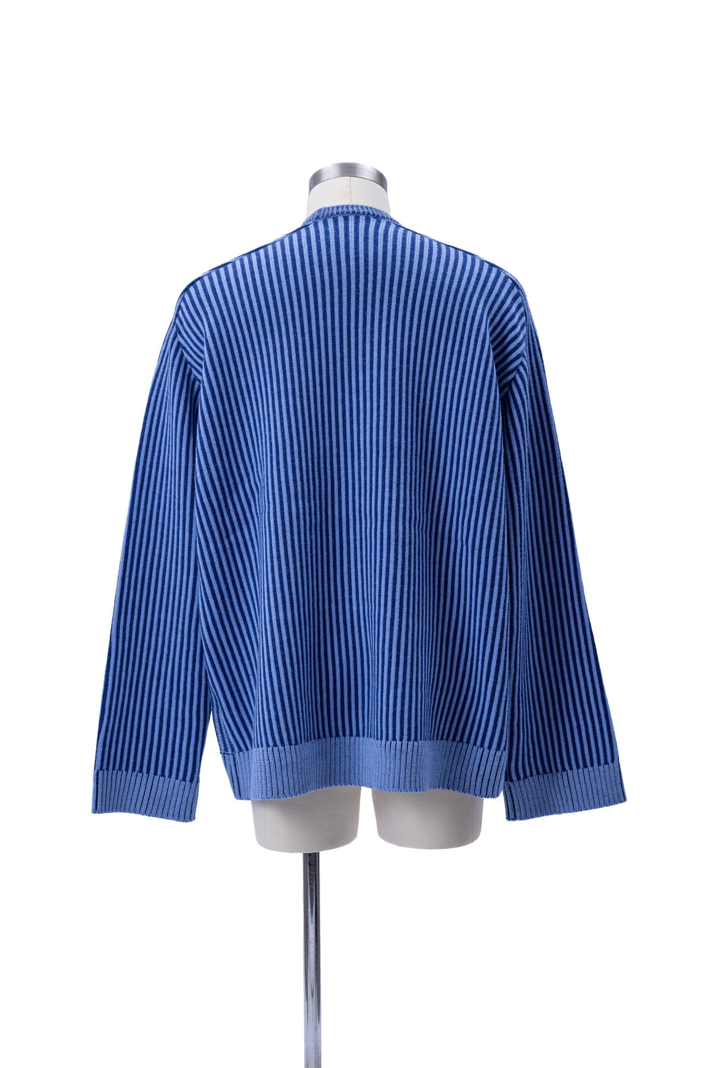 Crew Neck Inside-Out Jacquard Stripes Sweater - MH26AKS01A