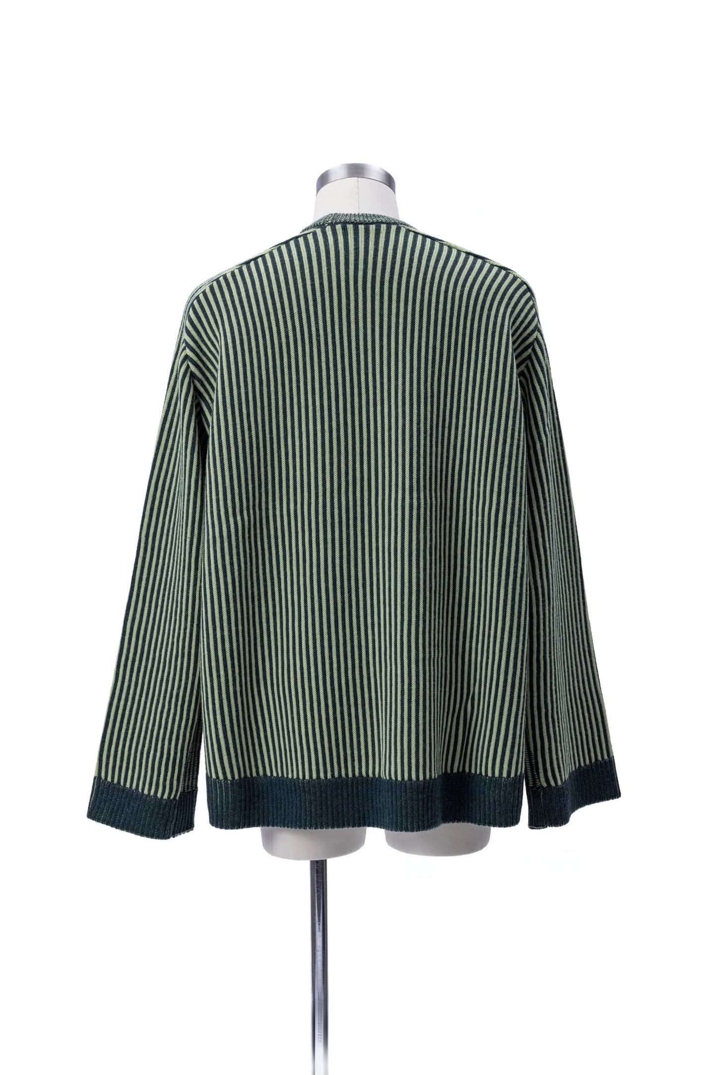 Crew Neck Inside-Out Jacquard Stripes Sweater - MH26AKS01B
