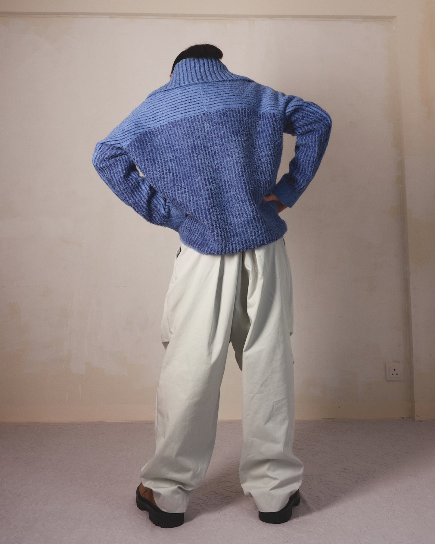 Mixed Texture Jacquard Knit Sweater - MH26AKS03A