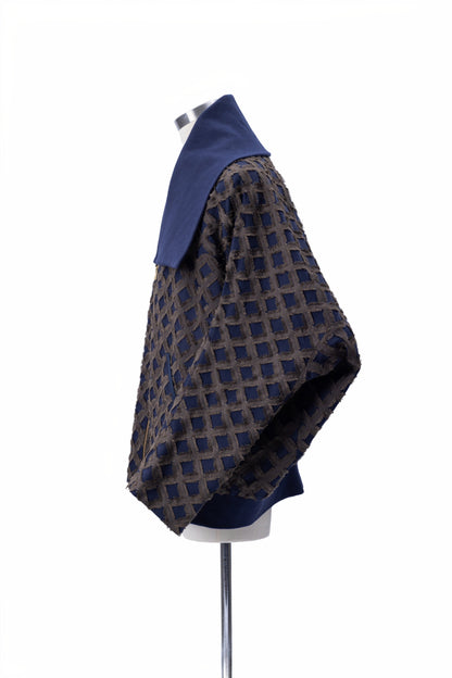 “Shelter” Diamond Lattice Fringe Jacquard Bomber Jacket - MH26AJK01