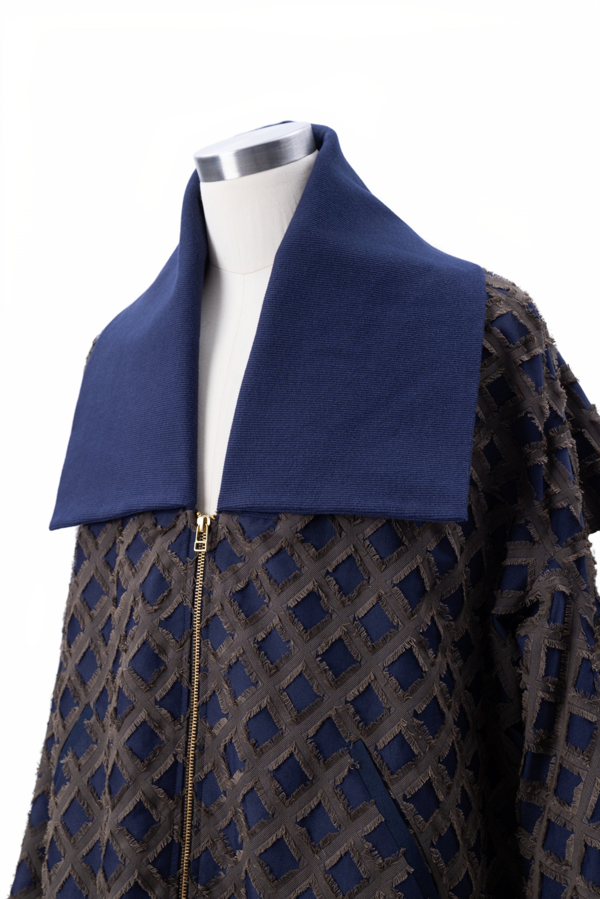 “Shelter” Diamond Lattice Fringe Jacquard Bomber Jacket - MH26AJK01