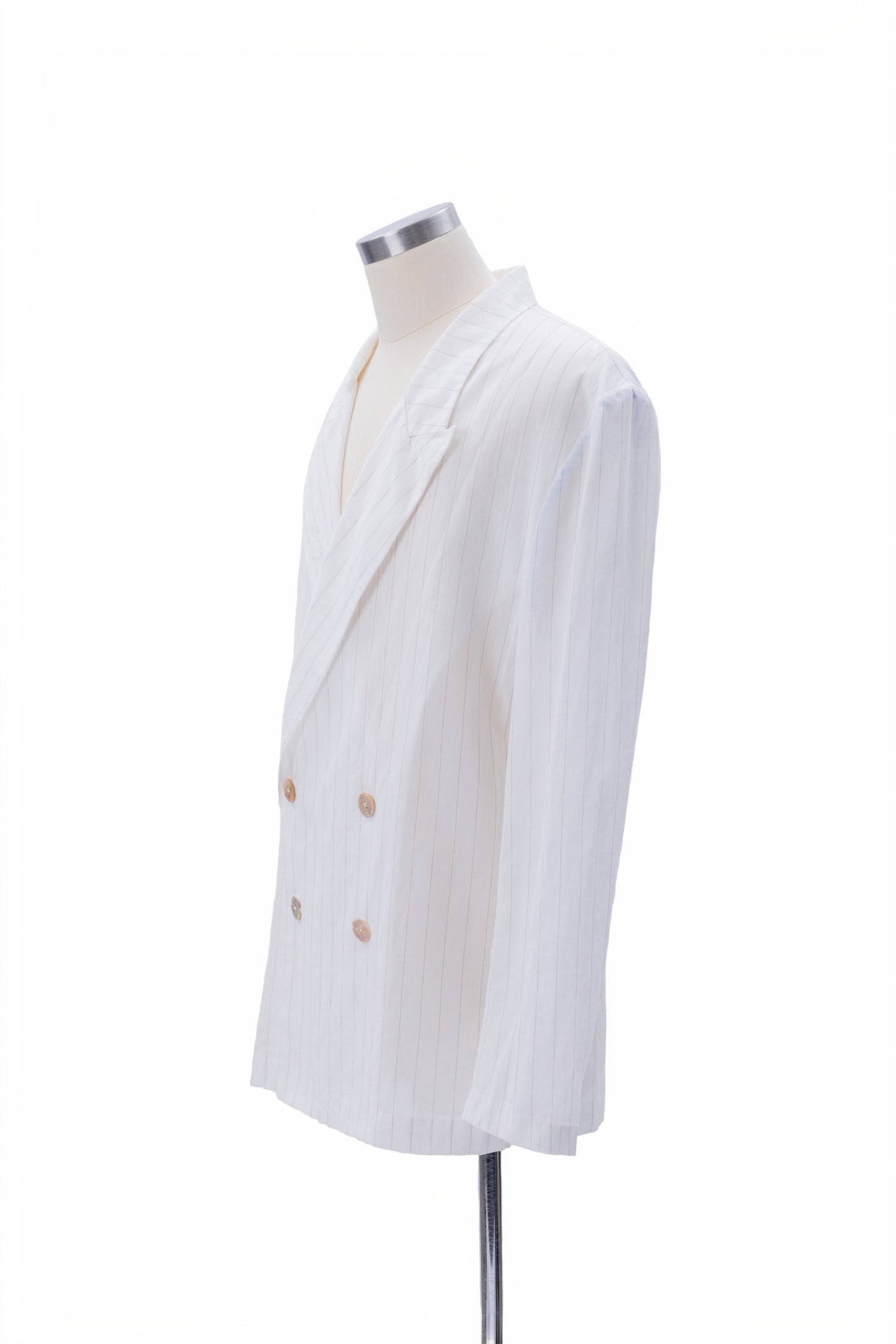 Vertical Stripes Double-Breast Shirt-Weight Blazer - MH26AJK05