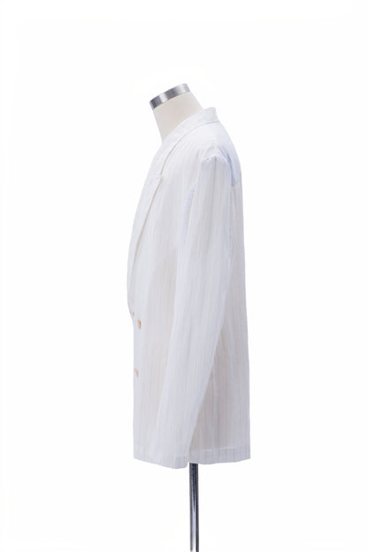 Vertical Stripes Double-Breast Shirt-Weight Blazer - MH26AJK05