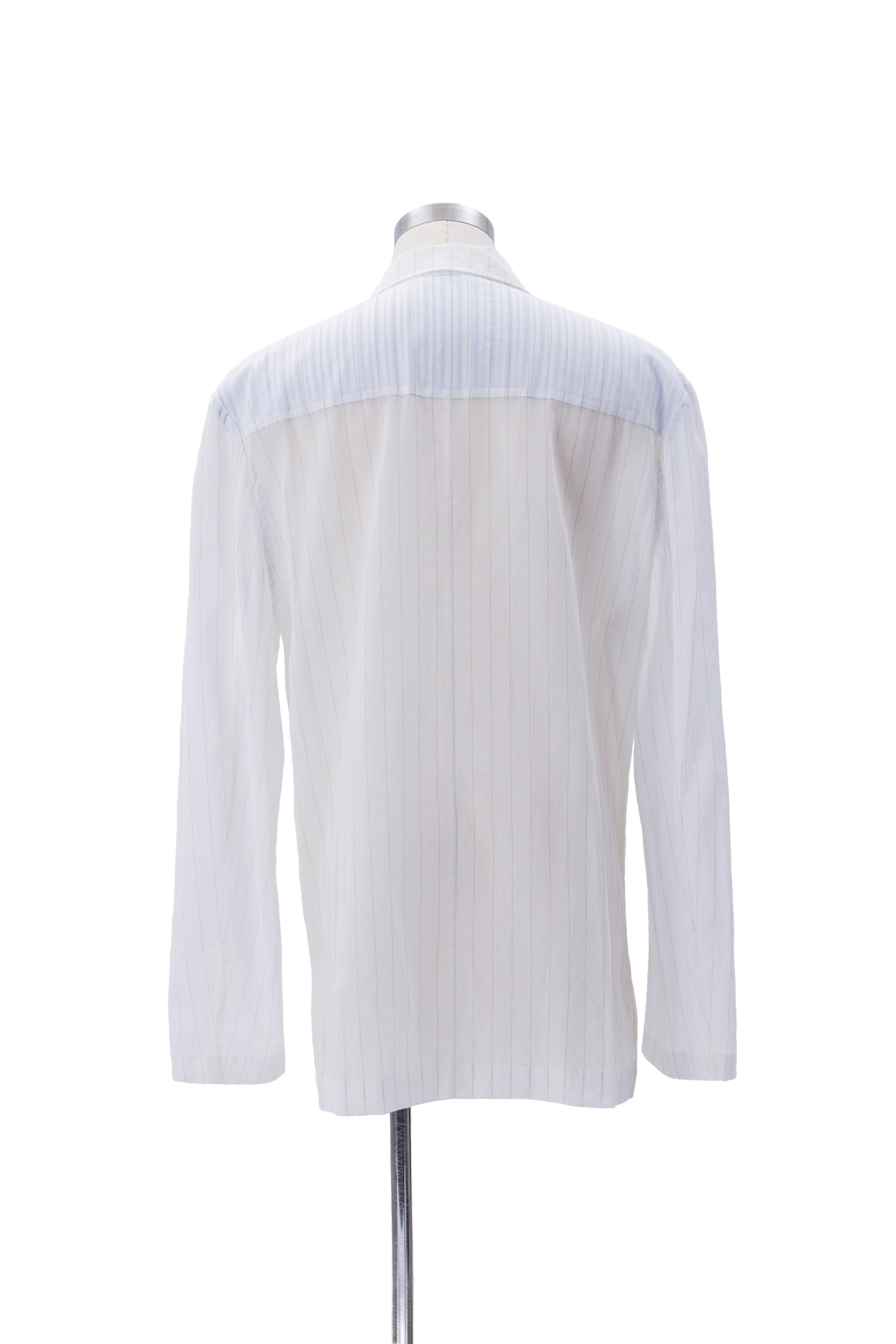 Vertical Stripes Double-Breast Shirt-Weight Blazer - MH26AJK05