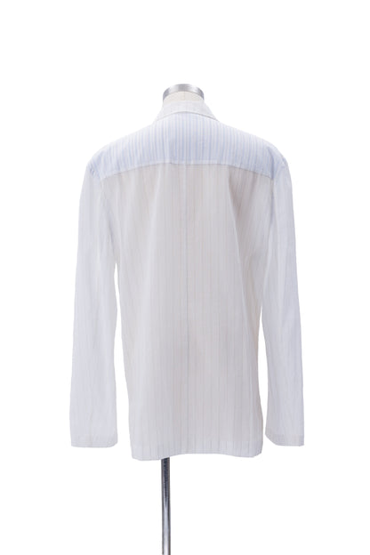 Vertical Stripes Double-Breast Shirt-Weight Blazer - MH26AJK05