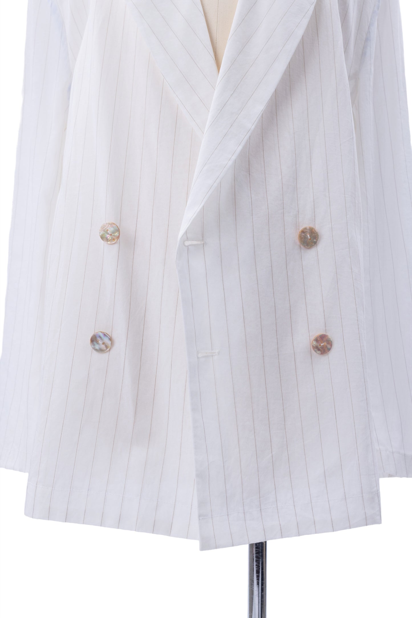 Vertical Stripes Double-Breast Shirt-Weight Blazer - MH26AJK05