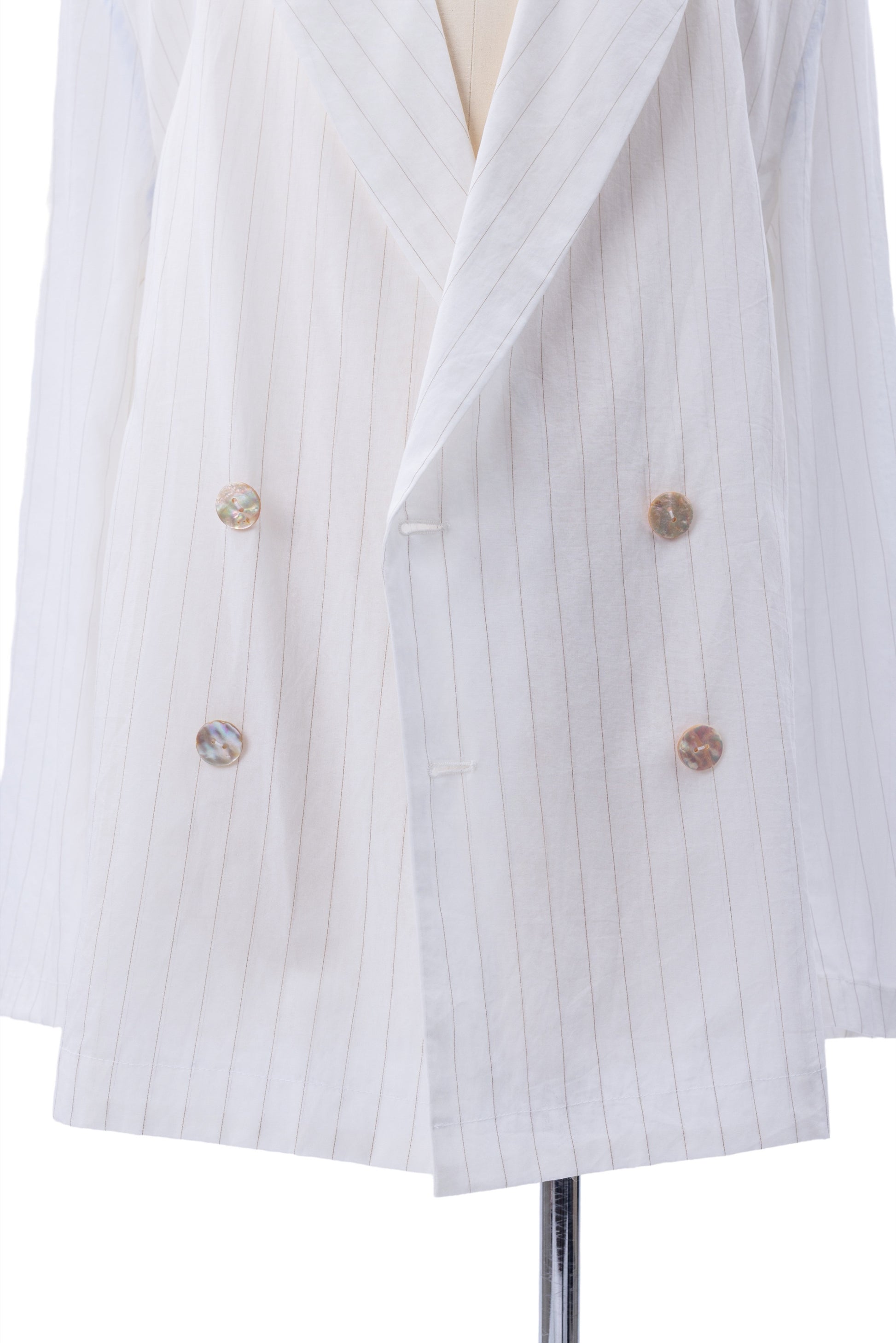 Vertical Stripes Double-Breast Shirt-Weight Blazer - MH26AJK05