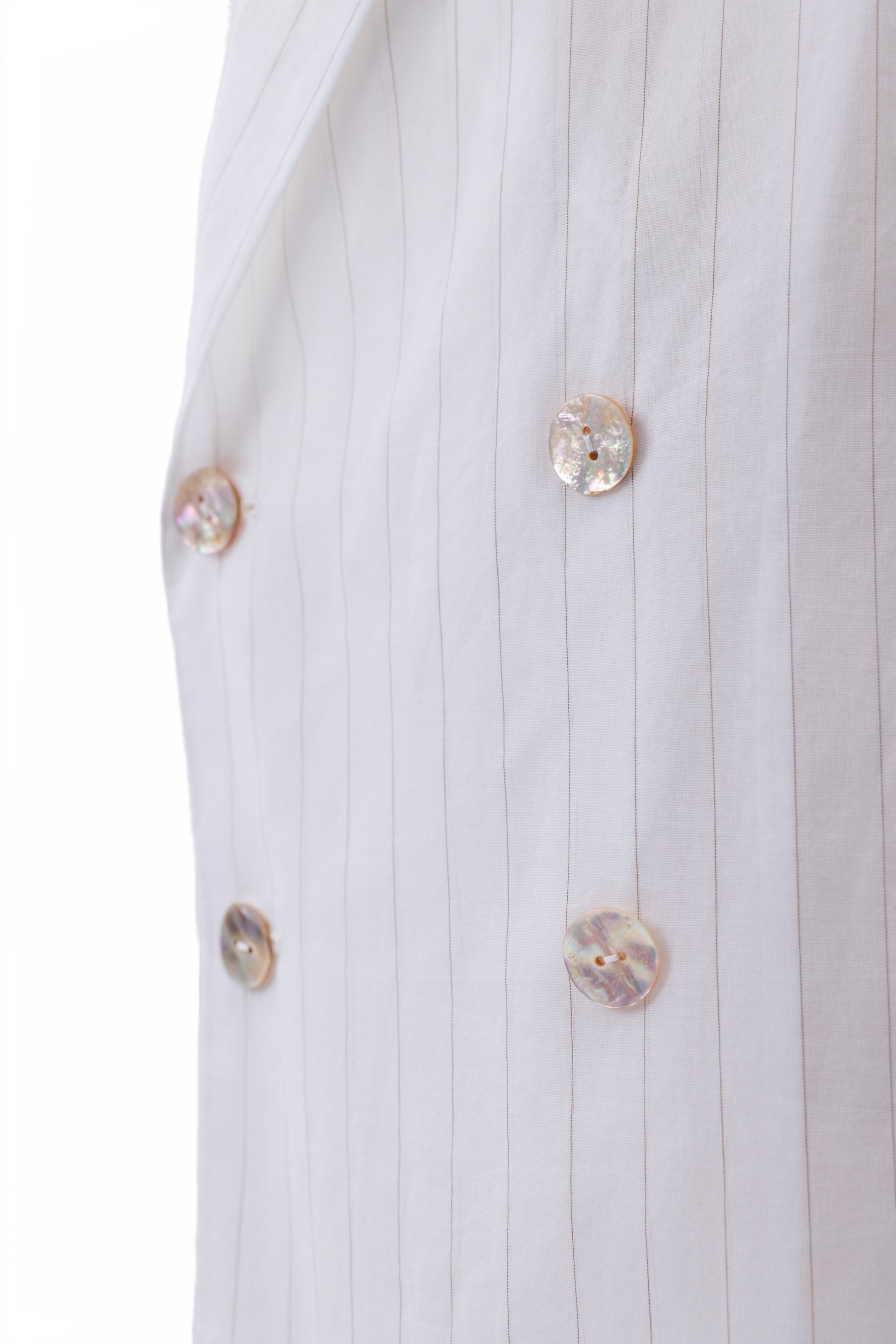 Vertical Stripes Double-Breast Shirt-Weight Blazer - MH26AJK05