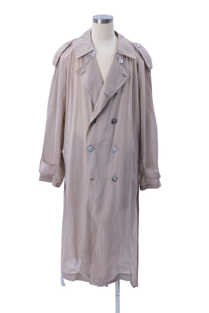 Vertical Stripes Double-Breast Shirt-Weight Trench - MH26AJK06B