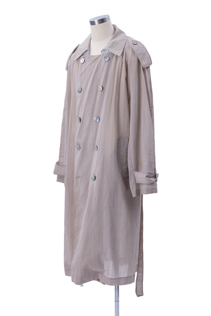 Vertical Stripes Double-Breast Shirt-Weight Trench - MH26AJK06B