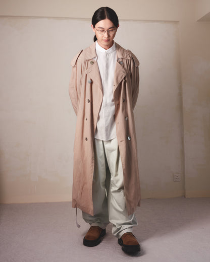 Vertical Stripes Double-Breast Shirt-Weight Trench - MH26AJK06B