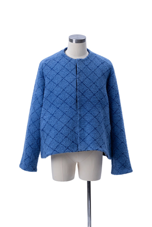 Crew Neck Diamond Jacquard Knit Cardigan - MH26AKC01A