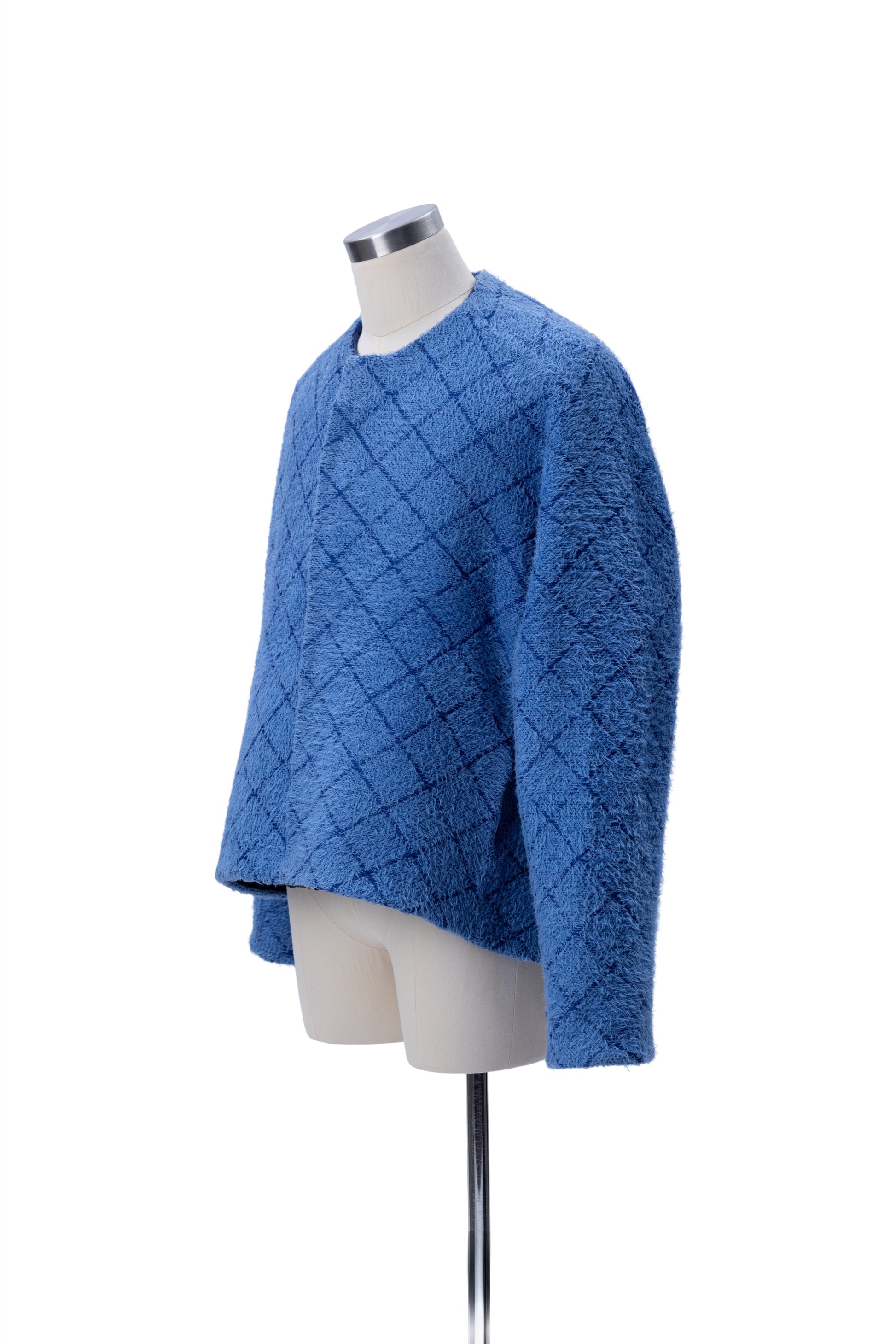 Crew Neck Diamond Jacquard Knit Cardigan - MH26AKC01A