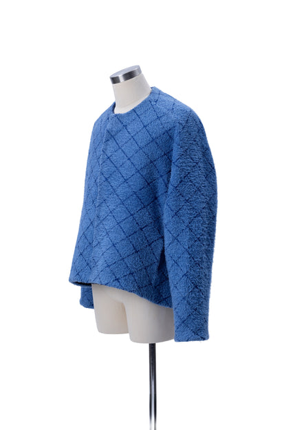 Crew Neck Diamond Jacquard Knit Cardigan - MH26AKC01A