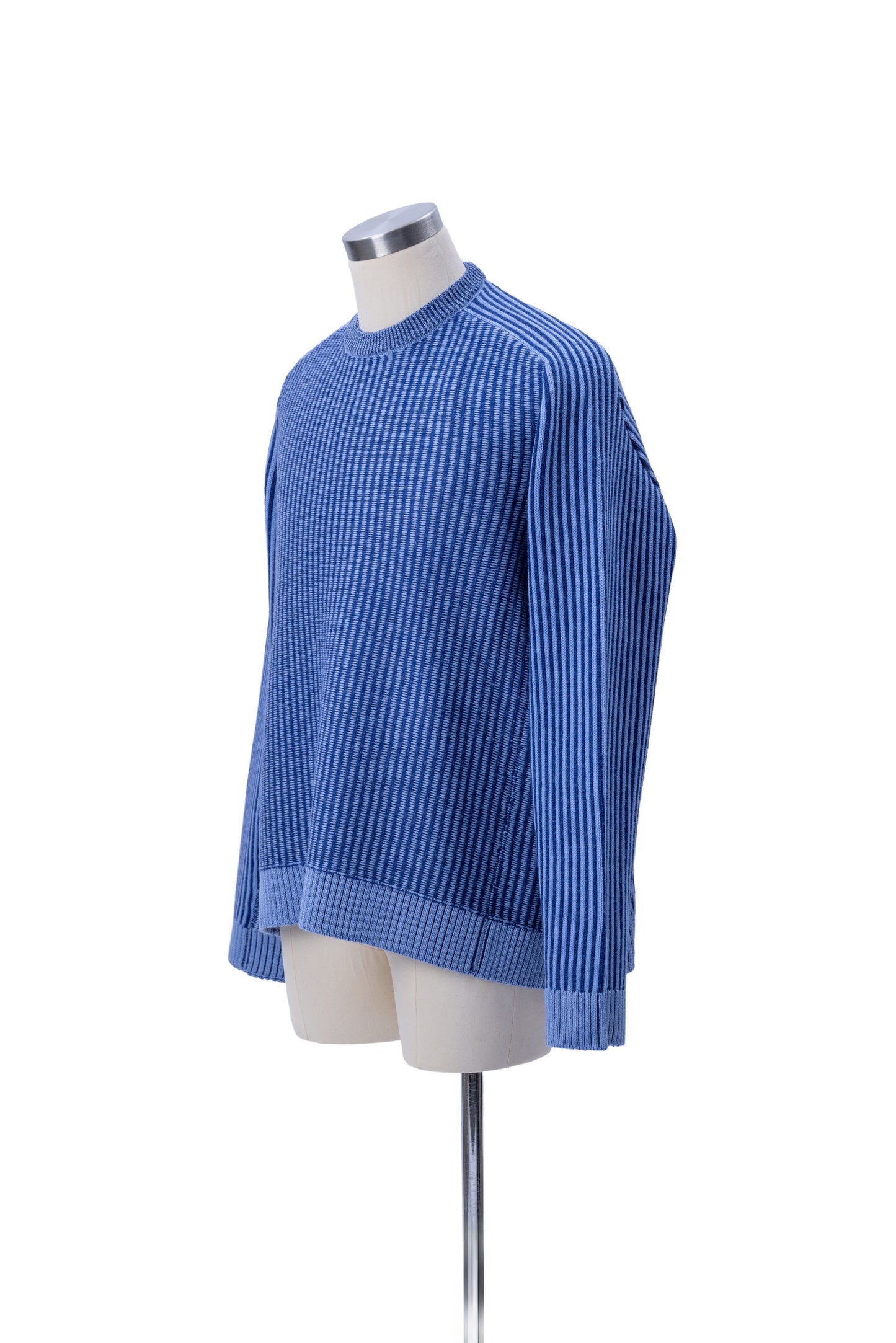 Crew Neck Inside-Out Jacquard Stripes Sweater - MH26AKS01A