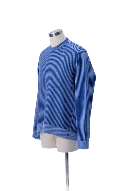 Crew Neck Inside-Out Jacquard Stripes Sweater - MH26AKS01A