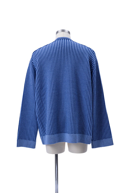 Crew Neck Inside-Out Jacquard Stripes Sweater - MH26AKS01A