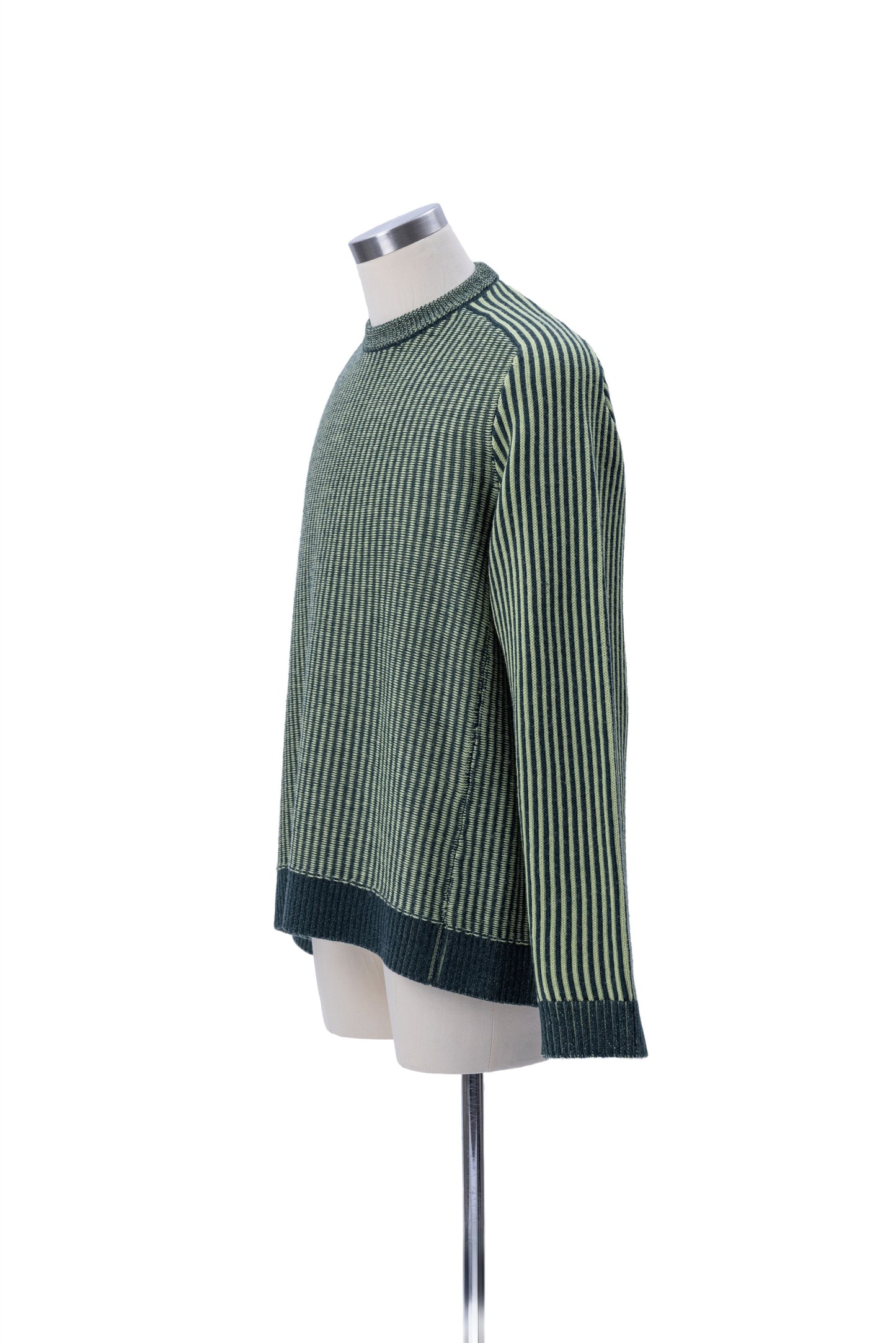 Crew Neck Inside-Out Jacquard Stripes Sweater - MH26AKS01B