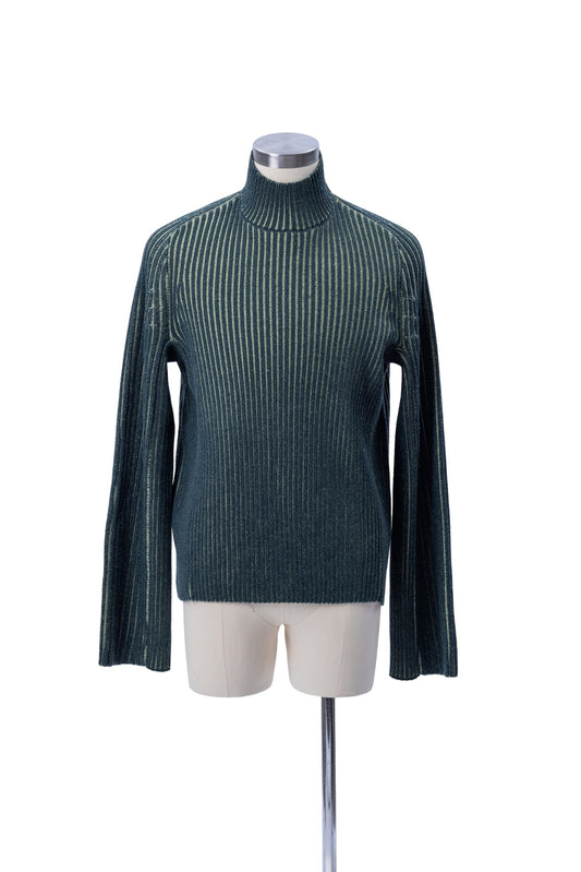2-Tone Rib Turtle Neck Sweater - MH26AKS02