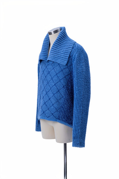 Mixed Texture Jacquard Knit Sweater - MH26AKS03A