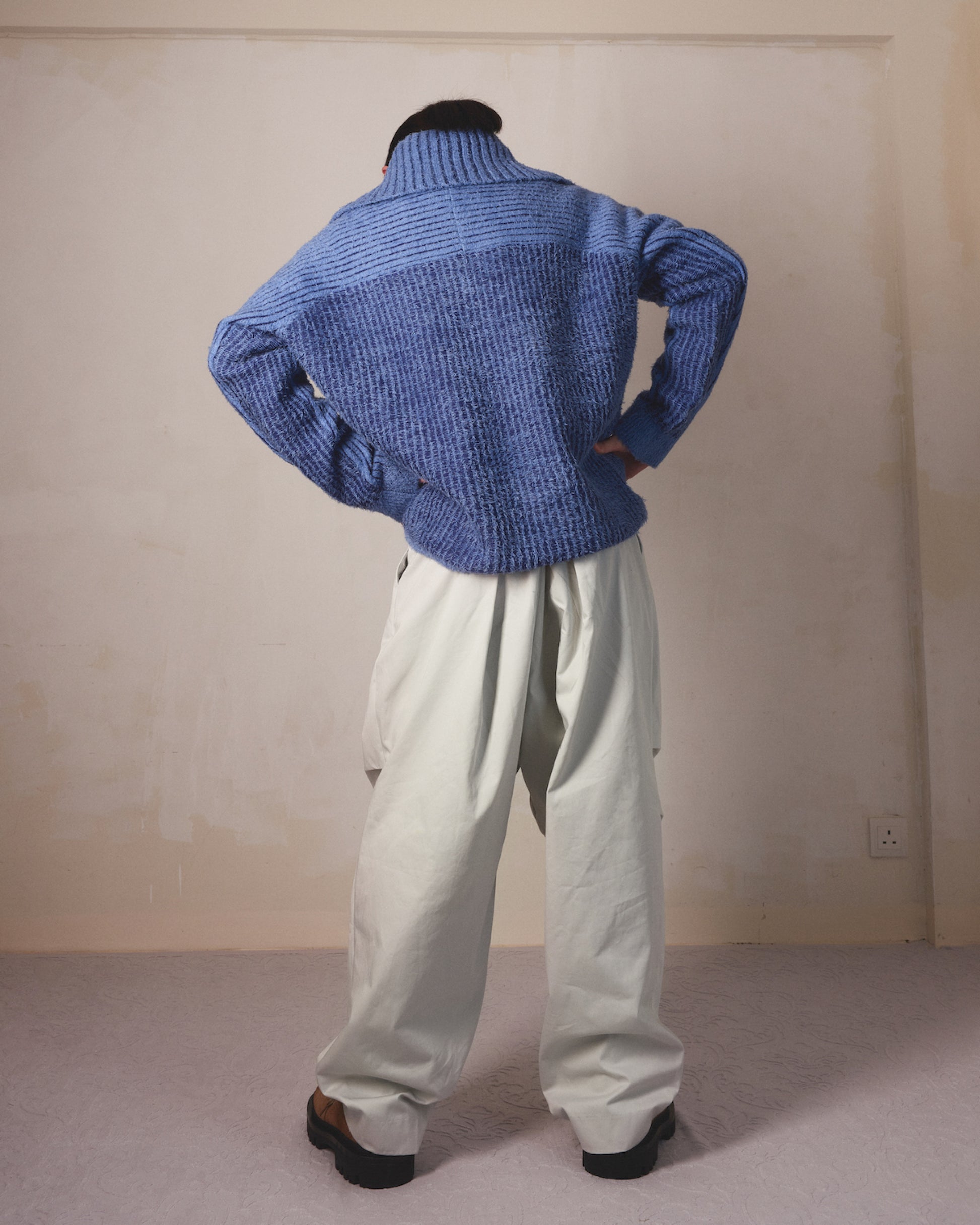 Mixed Texture Jacquard Knit Sweater - MH26AKS03A