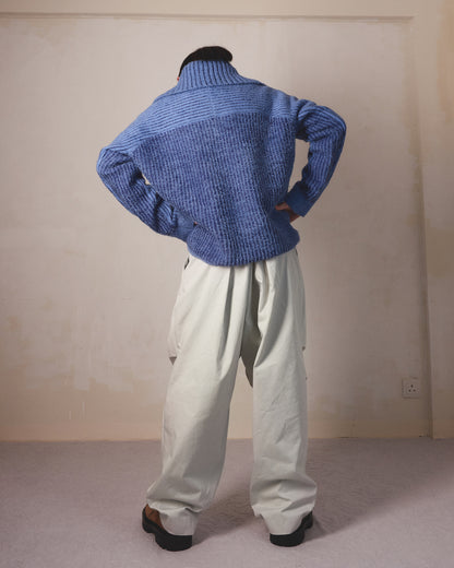 Mixed Texture Jacquard Knit Sweater - MH26AKS03A