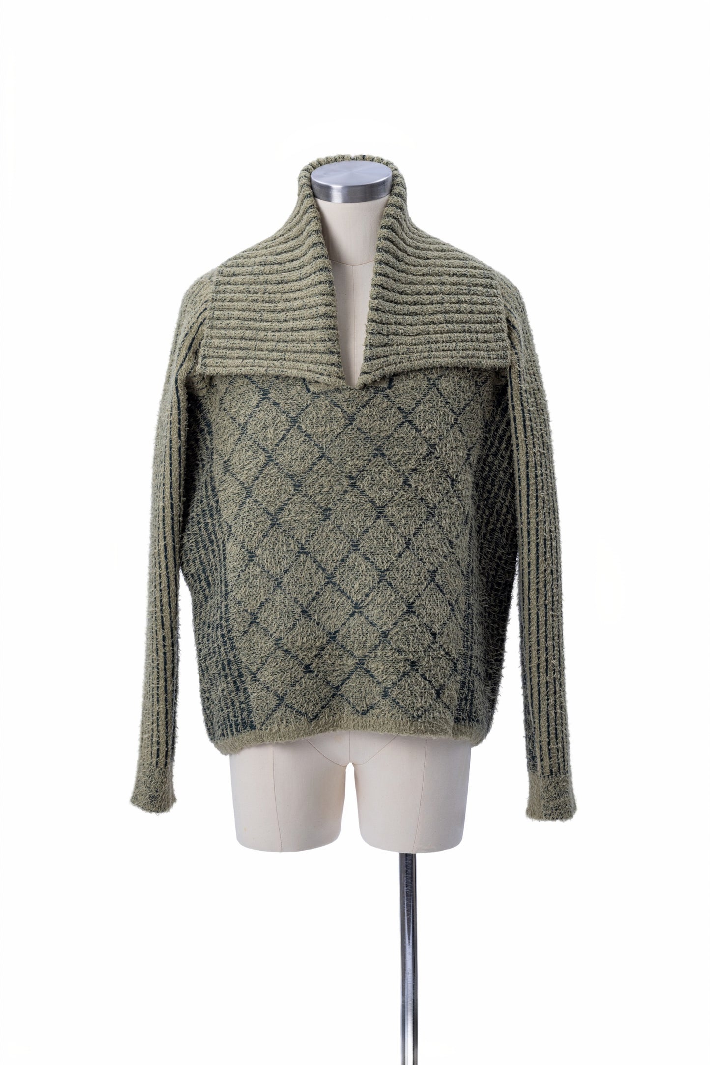 Mixed Texture Jacquard Knit Sweater - MH26AKS03B