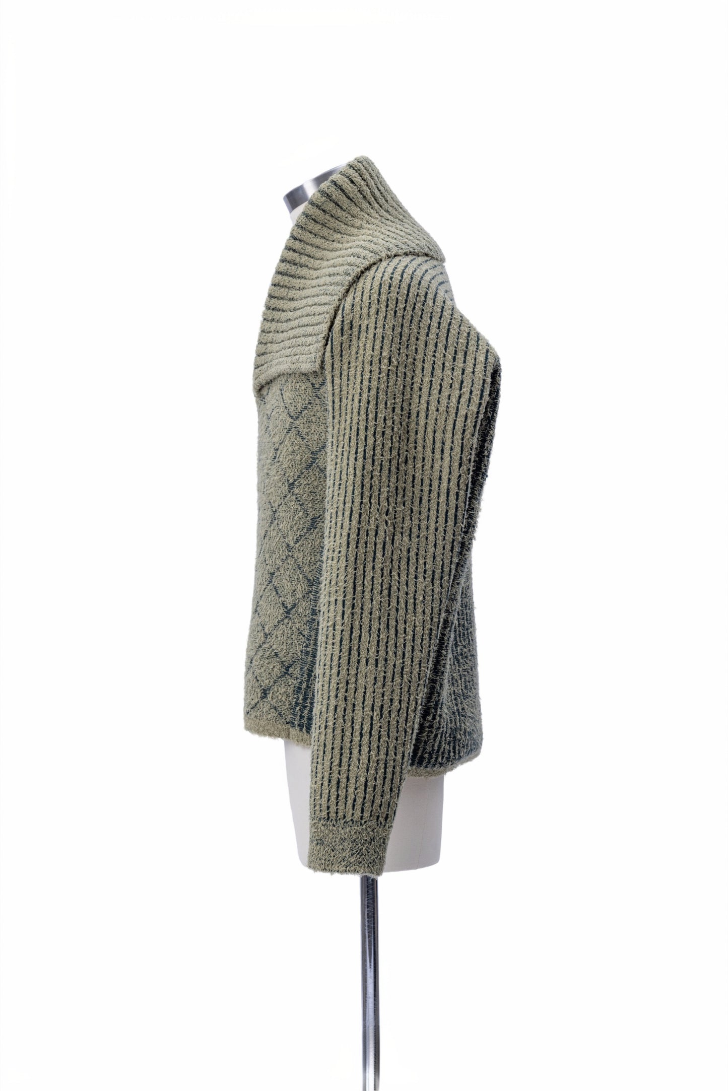 Mixed Texture Jacquard Knit Sweater - MH26AKS03B