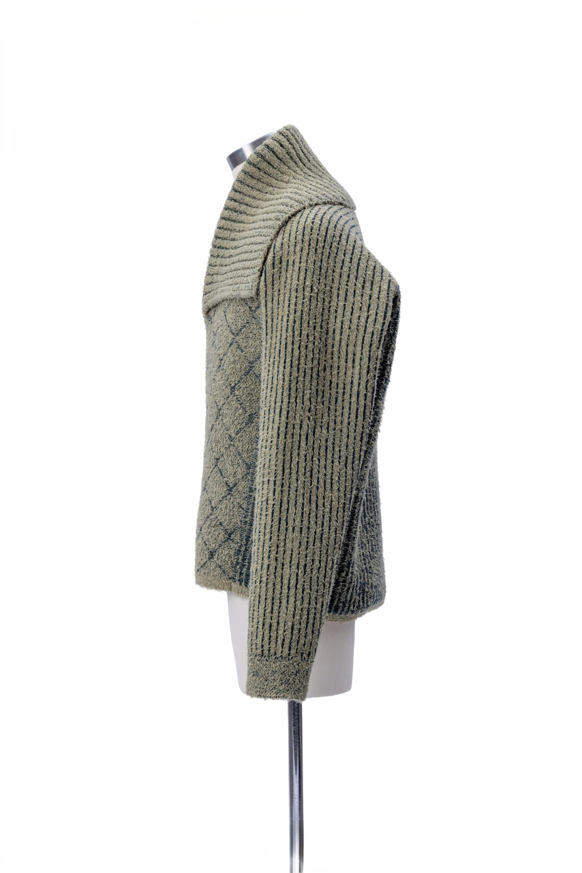Mixed Texture Jacquard Knit Sweater - MH26AKS03B
