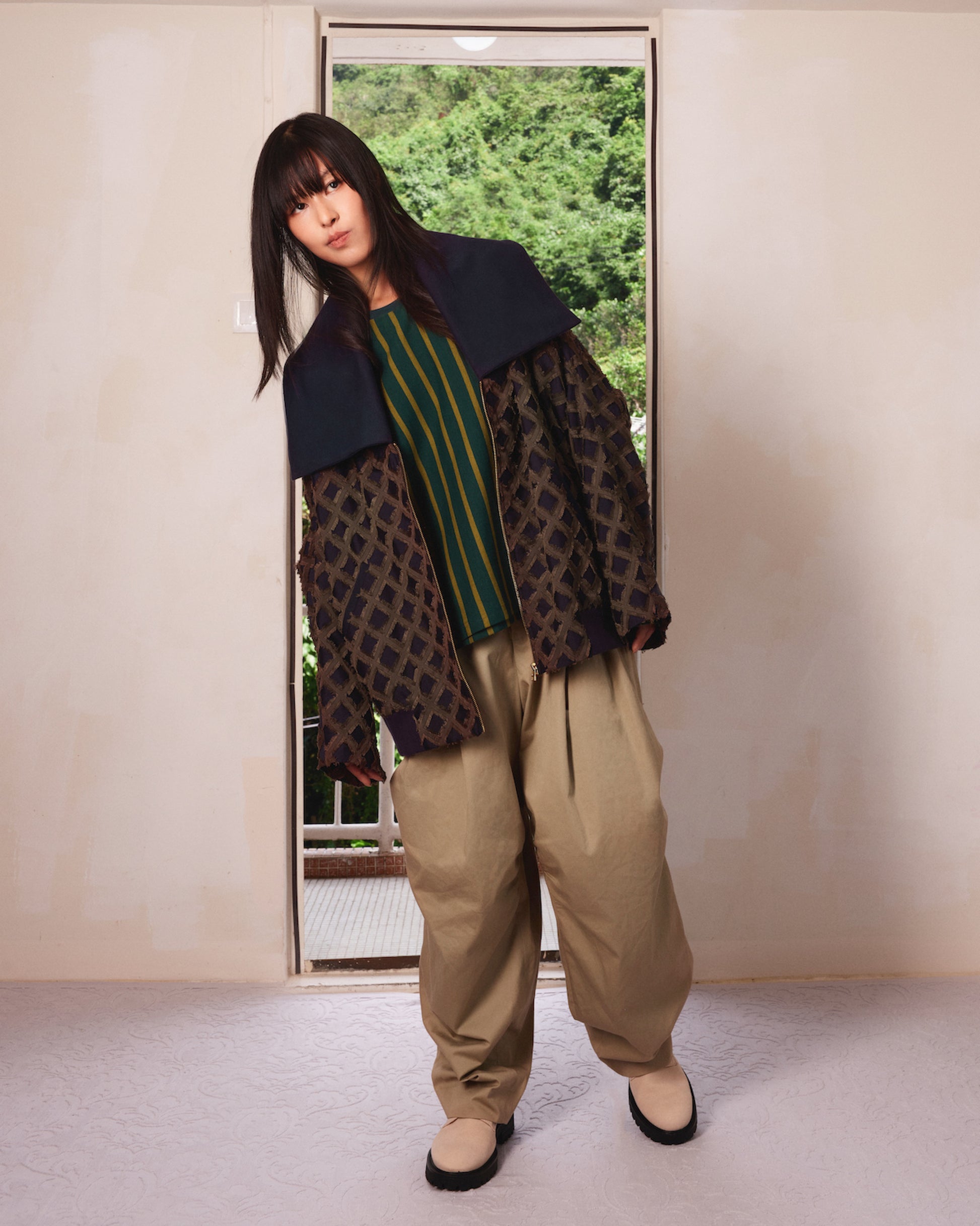 Triple-Pleated Barrel Chinos - MH26AP01A