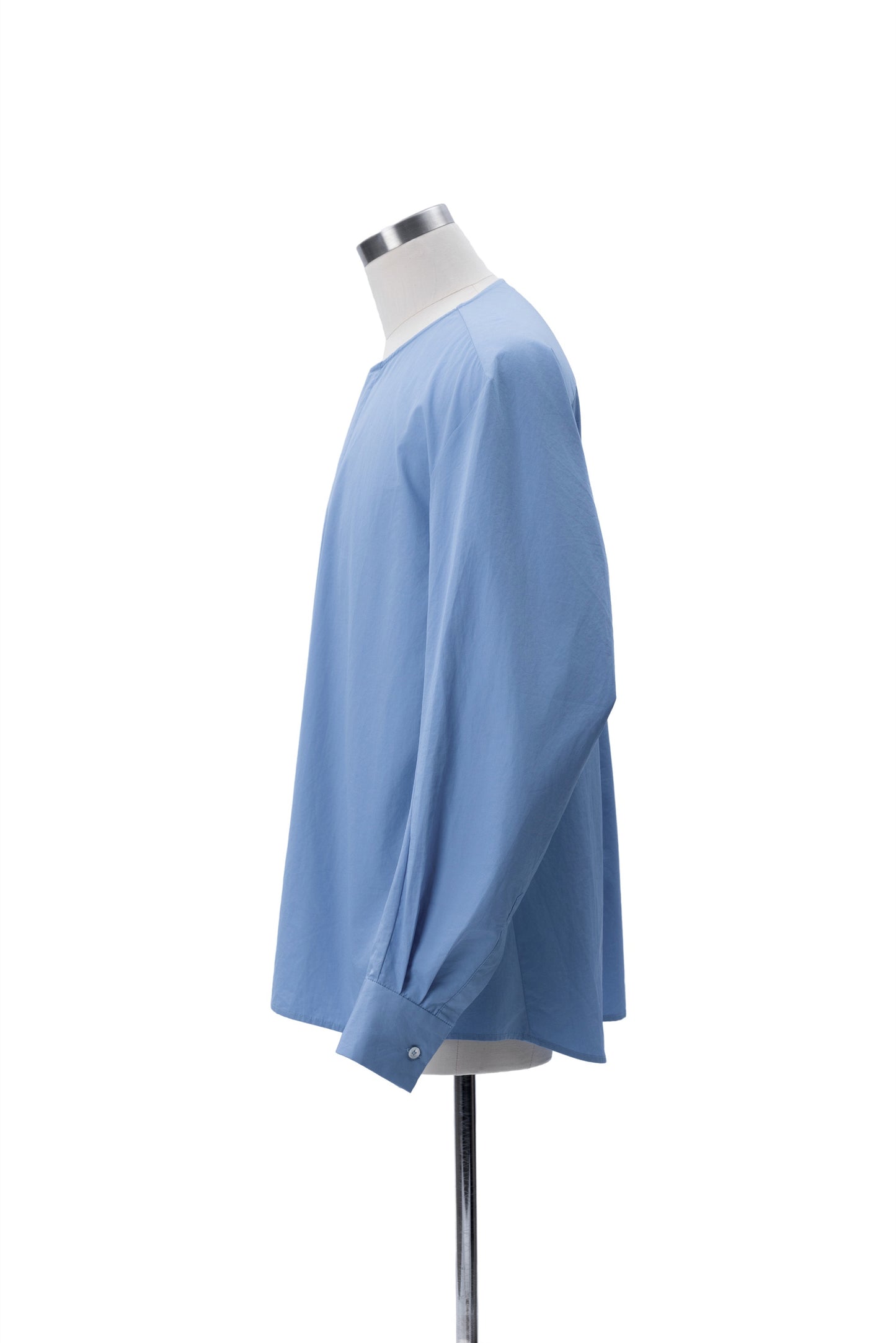Thomas Mason Bias-Cut Sleeves Collarless Shirt - MH26AST02B