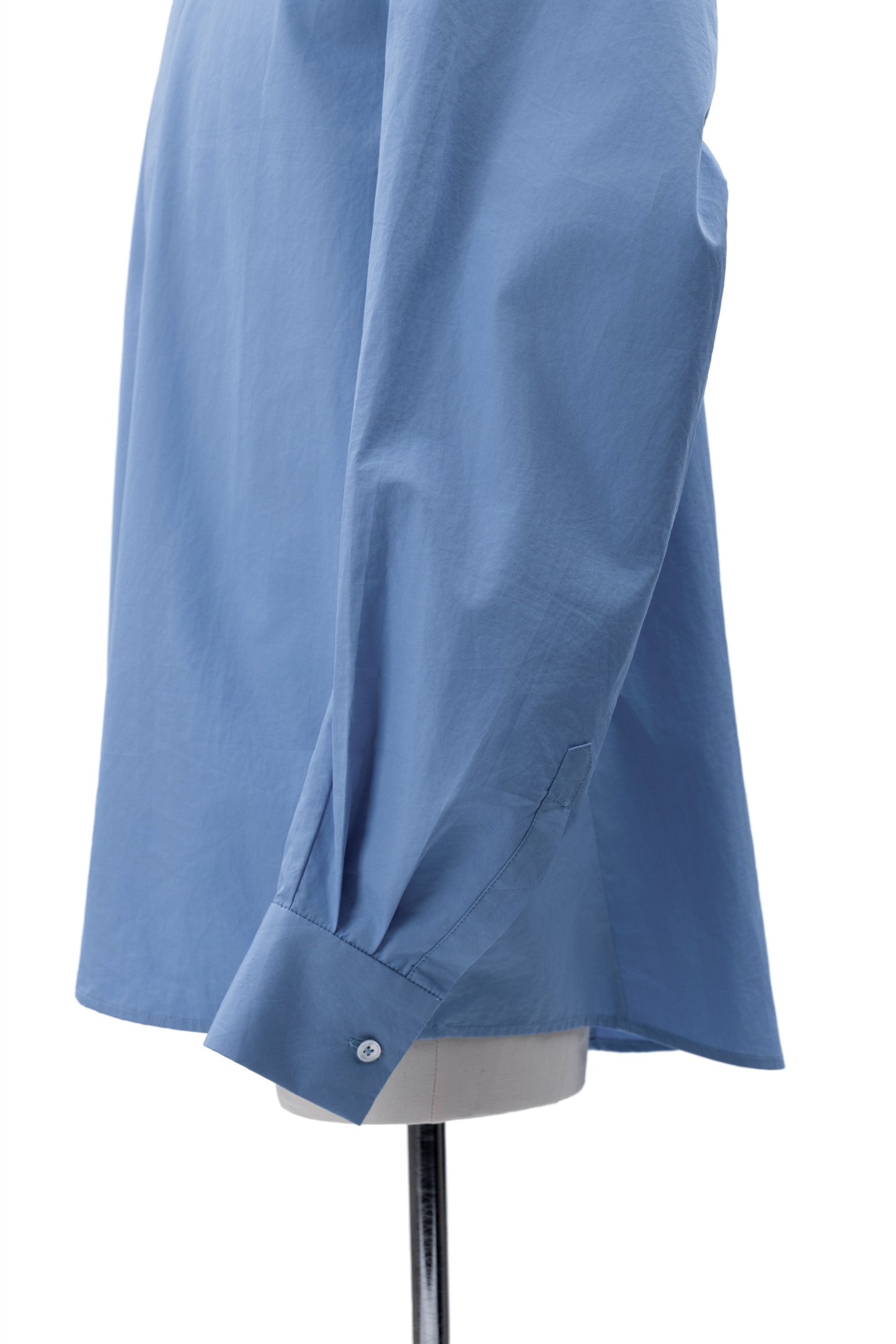 Thomas Mason Bias-Cut Sleeves Collarless Shirt - MH26AST02B