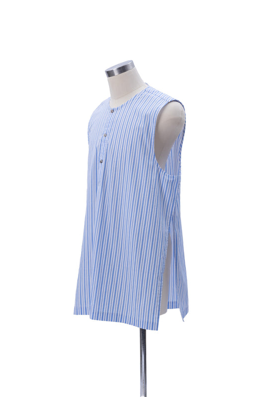 Sleeveless Henley Neck Woven Top - MH26AST03A