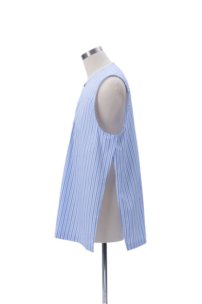 Sleeveless Henley Neck Woven Top - MH26AST03A