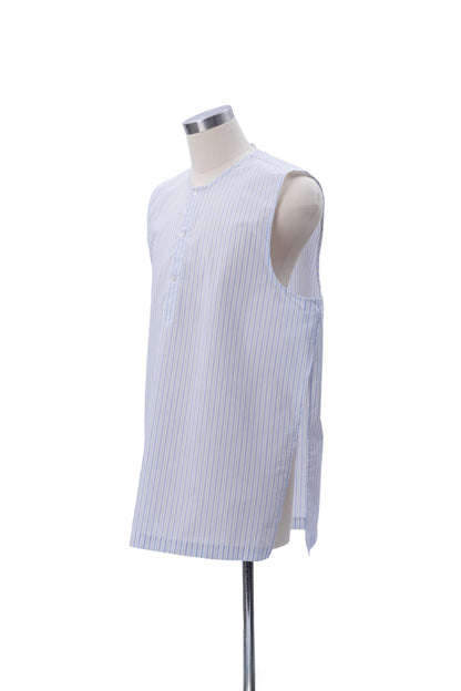 Sleeveless Henley Neck Woven Top - MH26AST03B