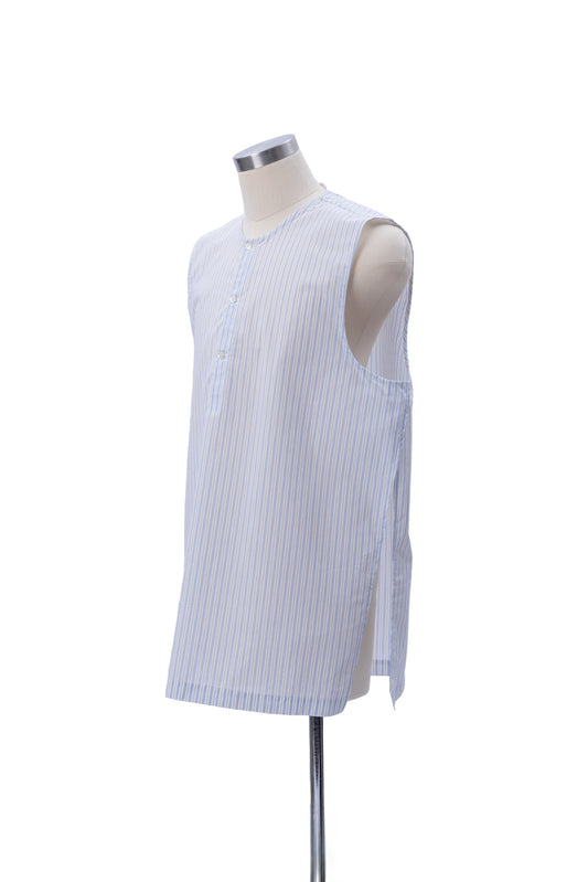 Sleeveless Henley Neck Woven Top - MH26AST03B